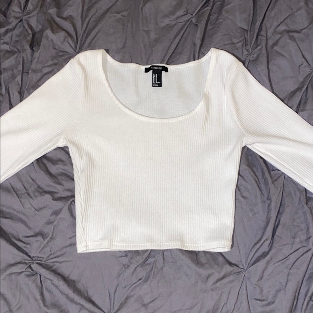 White ribbed crop top
